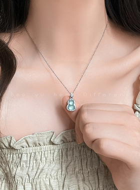 新中式国风葫芦吊坠项链锁骨链