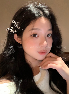 闪钻精致音符高级感侧边夹发夹