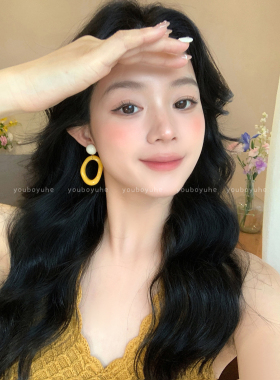 多巴胺彩色港风耳环度假风耳钉女