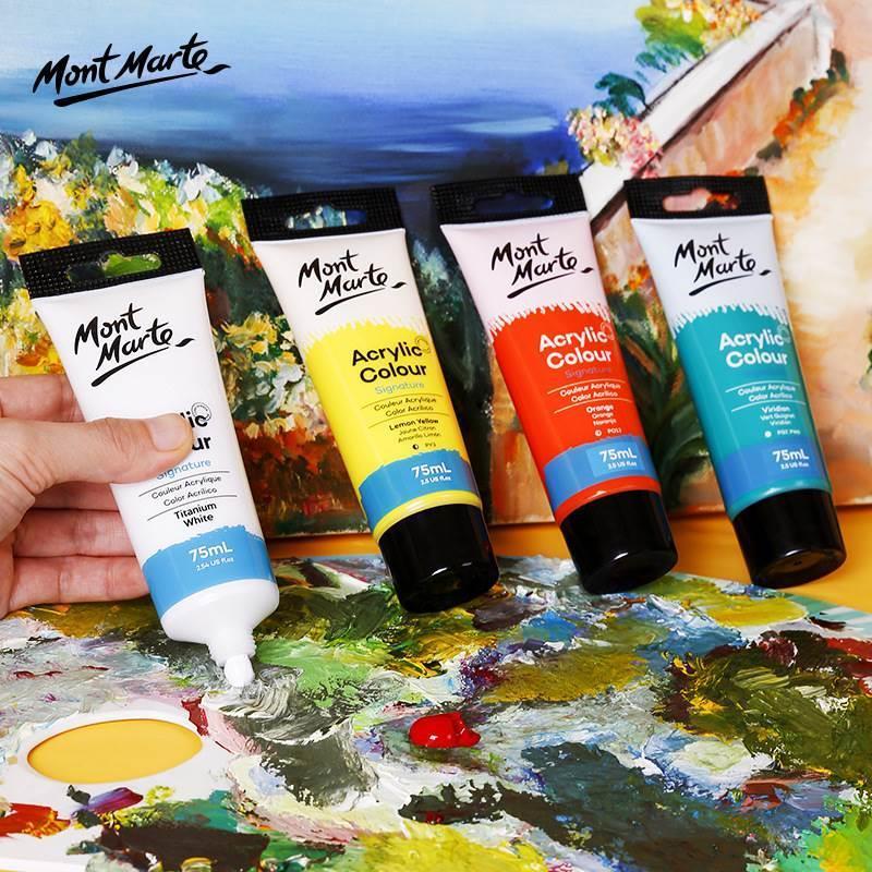 montamrte颜料 acrylic colour paint 24色蒙玛特丙烯颜料盒装 - 图1