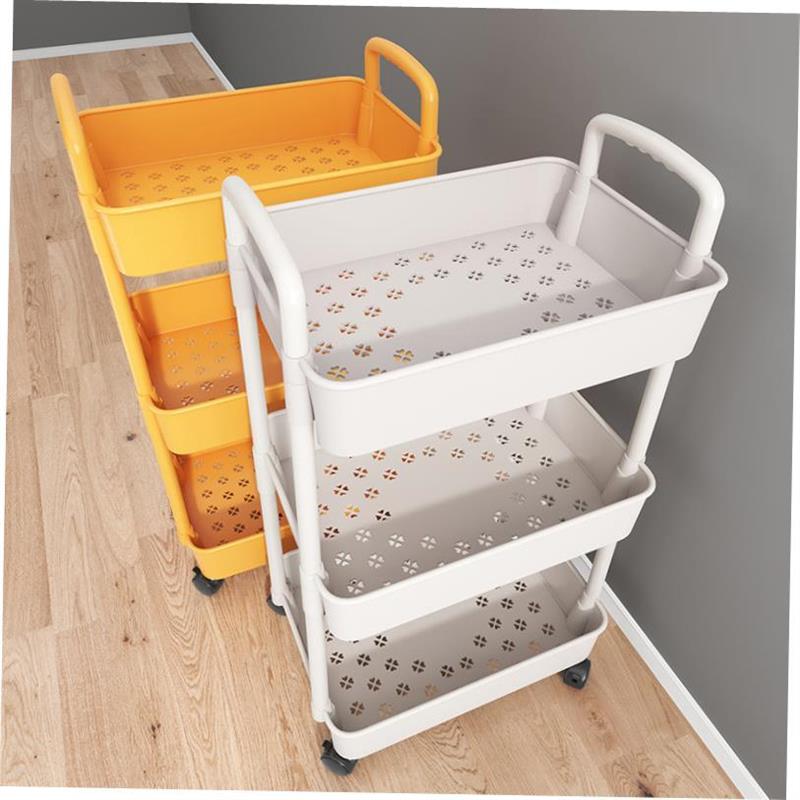 Kitchen storage rack bathroom Shelf Trolley iron shelves-图0