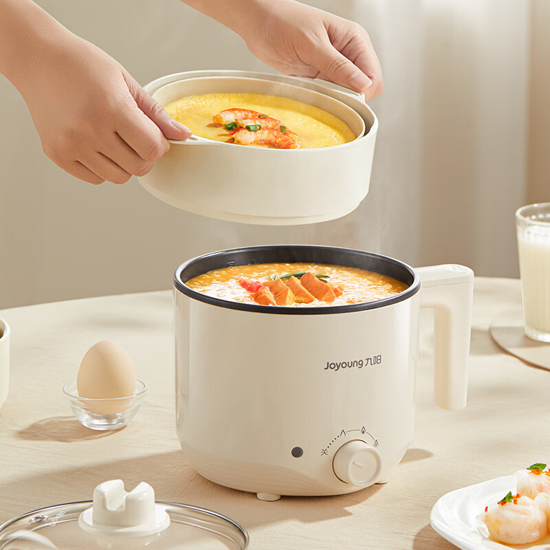 九阳1.8L升电煮锅上蒸下煮小火锅3档火力涮煮焖炖一锅多用电热锅 - 图1