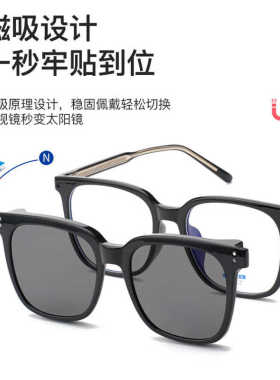 新款TR大框磁吸套镜近视偏光眼镜