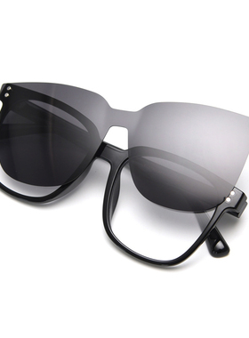 磁吸大框偏光套镜两用近视眼眼镜