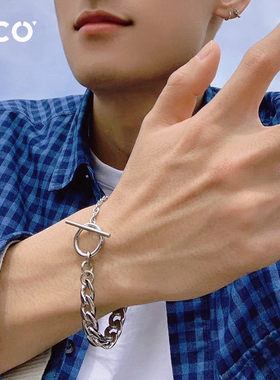 小众欧美风钛钢情侣手链送男友男