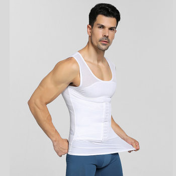 ຜູ້ຊາຍບາງໆ Shapewear Belly Control Vest Seamless Body Shaping Corset Waist Belly Belt Invisible ຫຼຸດຜ່ອນທ້ອງນ້ອຍເບຍ