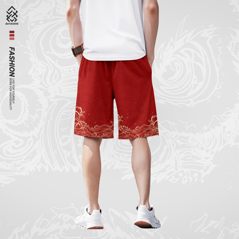 2025夏季新款国潮休闲短裤男士中国风运动裤宽松薄款沙滩五分裤子,淘宝优惠券,粉丝福利购,淘宝优惠卷