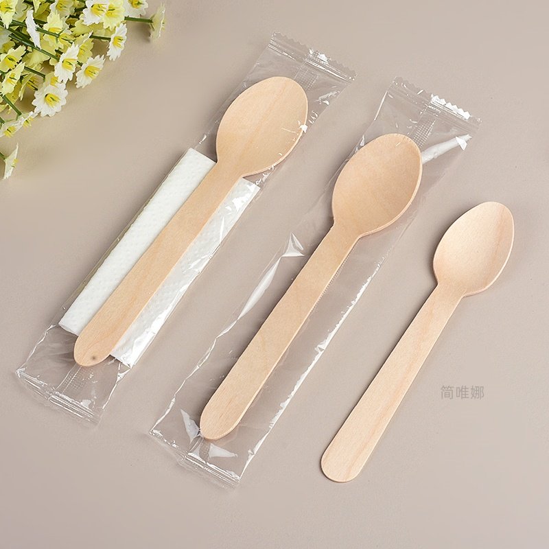勺子一次性加厚勺甜品勺外卖打包勺稀饭勺生日蛋糕降解木勺甜品勺,淘宝优惠券,粉丝福利购,淘宝优惠卷