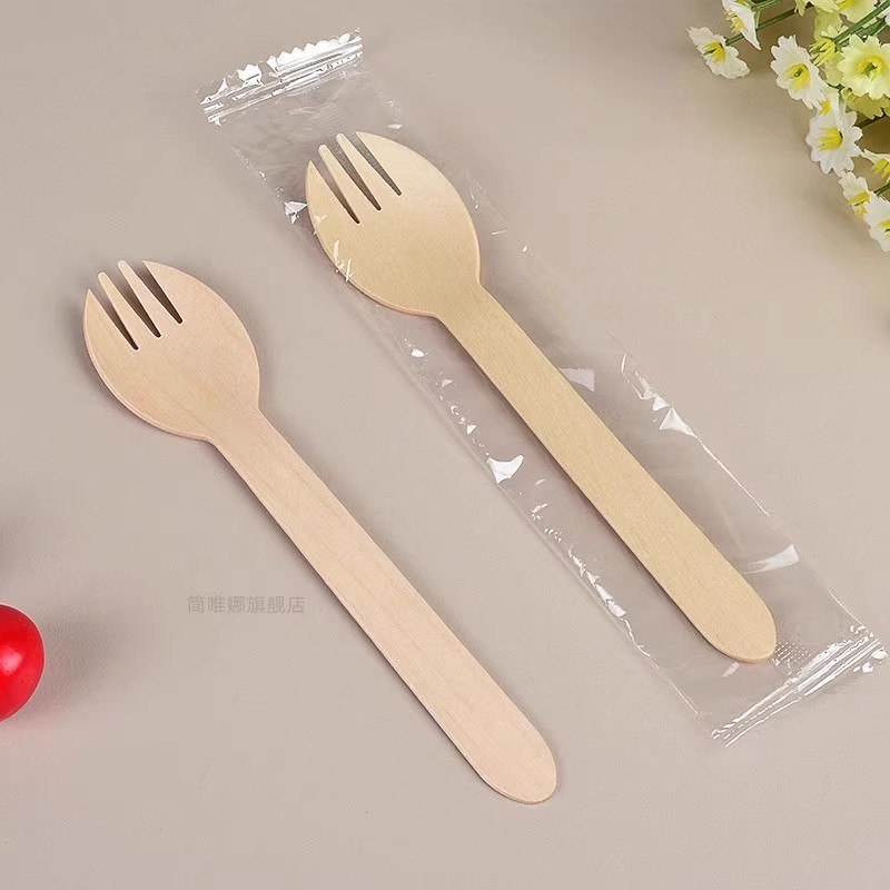 一次性食品级叉勺长柄水果叉子单独包装可爱蛋糕甜品叉勺糯米糍叉 - 图2