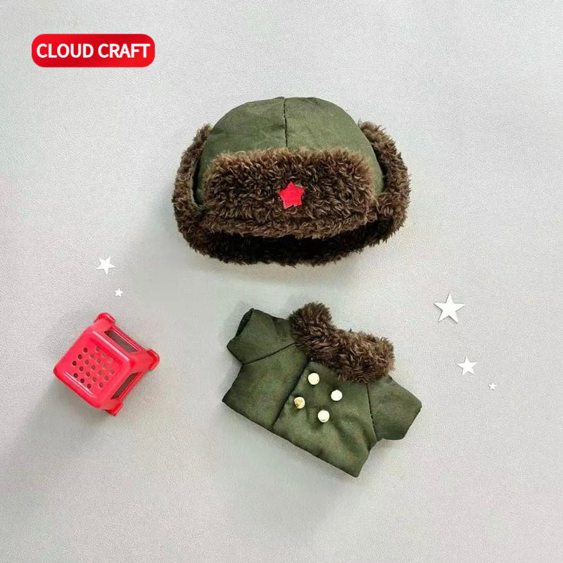 适用棉花娃娃娃衣军大衣套装雪原暖居系列10CM棉花娃娃衣服着替,淘宝优惠券,粉丝福利购,淘宝优惠卷