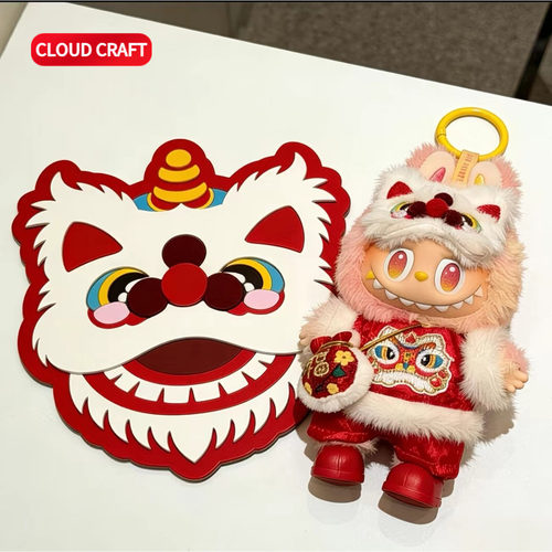 适用labubu一二三代娃衣喜庆新年拜年服套装拉布布前方高能衣服 - 图3