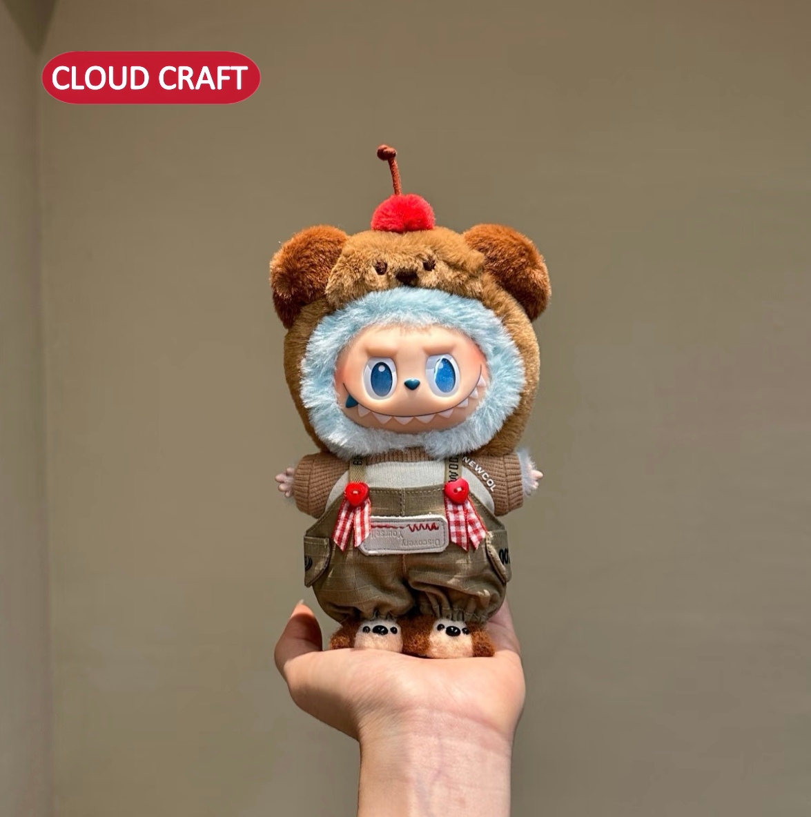 17cm拉布布一代三代娃衣搪胶公仔邻家小子套装labubu前方高能娃衣 - 图2