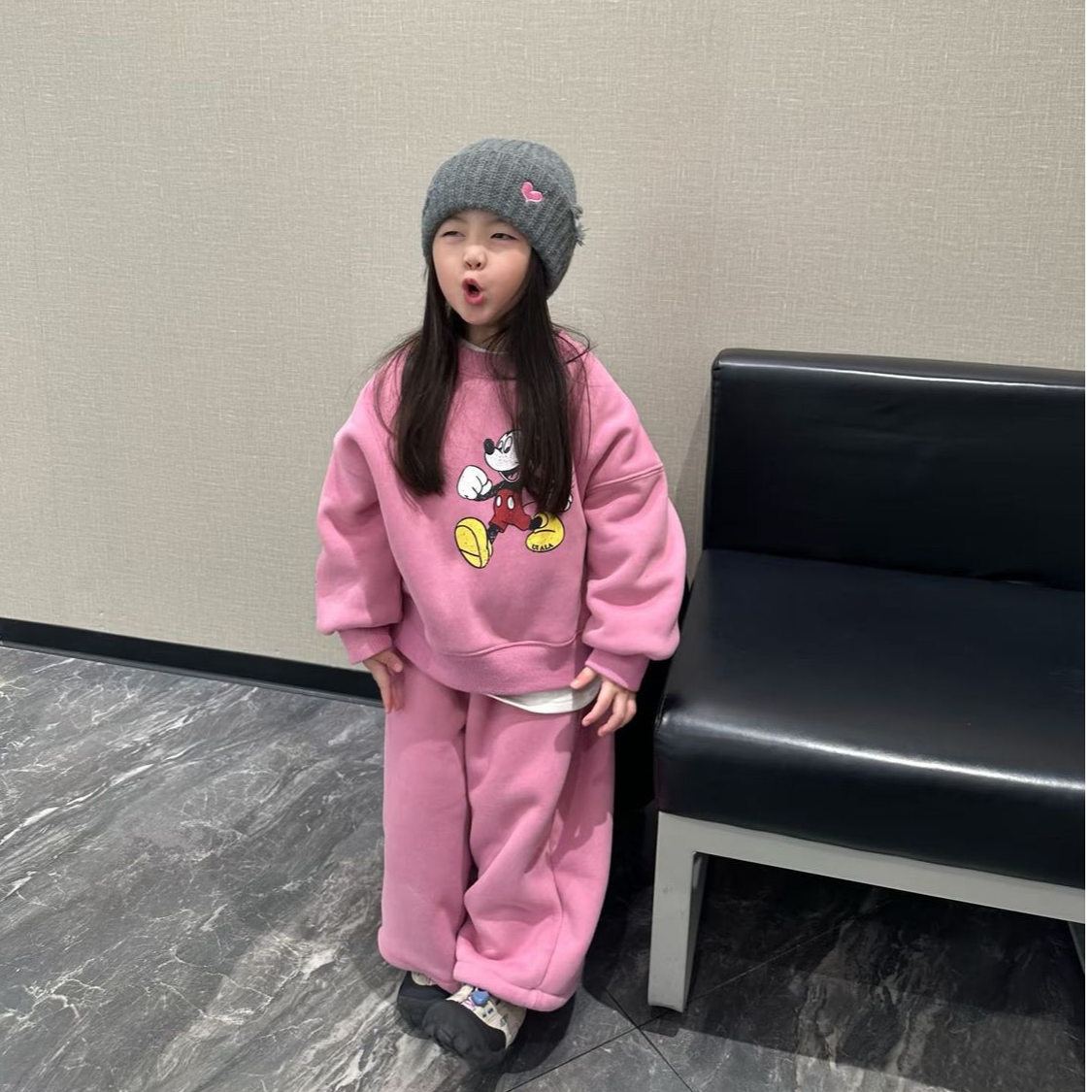 0-6岁女童洋气可爱加绒保暖两件套秋冬季中小童宽松卫衣卫裤套装,淘宝优惠券,粉丝福利购,淘宝优惠卷