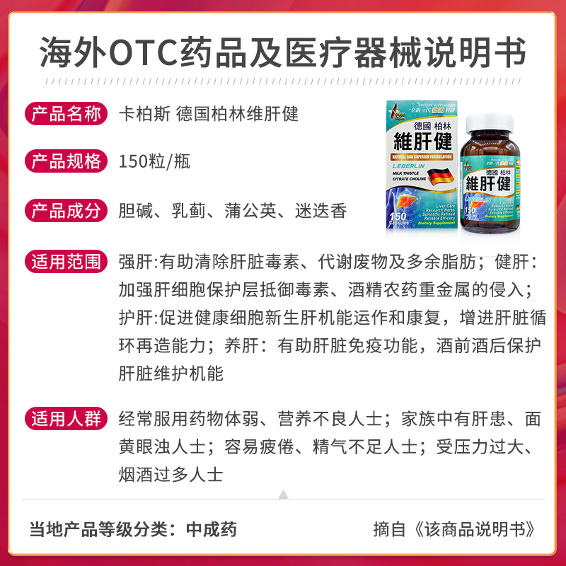 德国进口卡柏斯维肝健养护熬夜解酒男士强肝养肝胶囊护肝片奶蓟素-图3