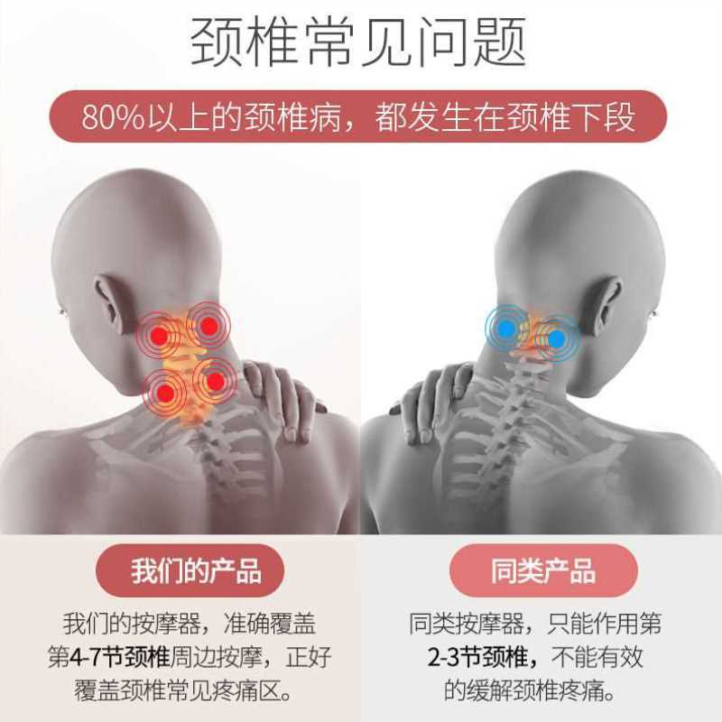 颈椎按摩器家用电动智能按摩仪脖子按摩神器脊椎脉冲肩颈部护颈仪-图0