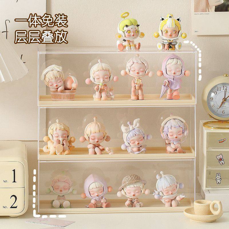 卡通可爱盲盒ins手办多层收纳展示架亚克力透明防尘桌面展示柜,淘宝优惠券,粉丝福利购,淘宝优惠卷