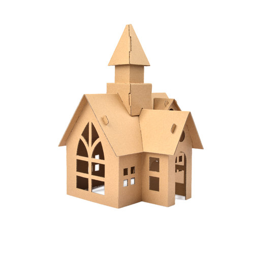 学生作业幼儿园纸箱手工制作diy小房子模型迷你别墅创意拼装绘画 - 图3
