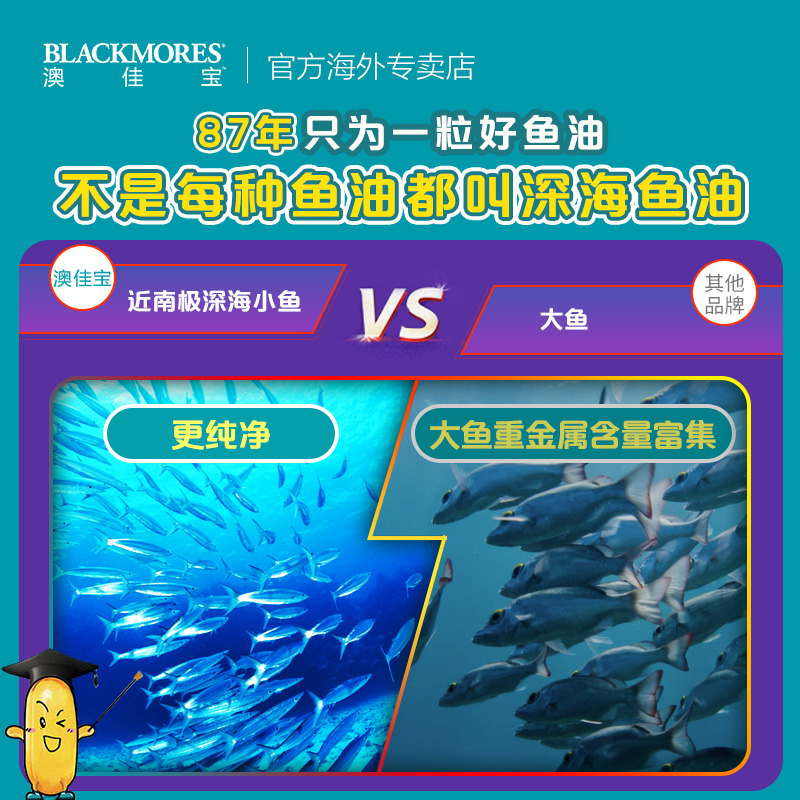 DHA学生鱼油澳洲Blackmores澳佳宝增强版鱼肝油护眼记忆力青少年-图3