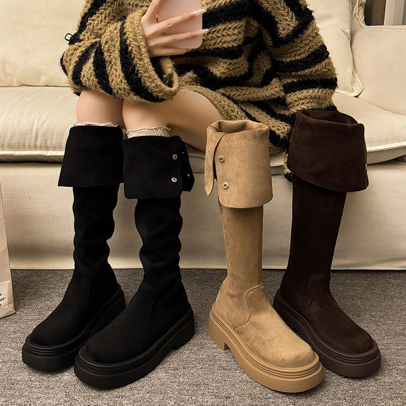 显瘦长筒靴小个子高筒骑士靴女款2025年秋冬款多巴胺过膝长靴 - 图2