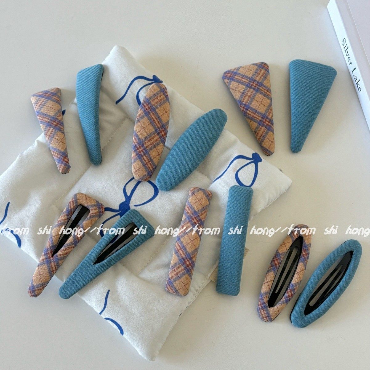 韩系早春布艺格纹BB夹侧边发夹女后脑勺高级感简约刘海夹发卡发饰,淘宝优惠券,粉丝福利购,淘宝优惠卷