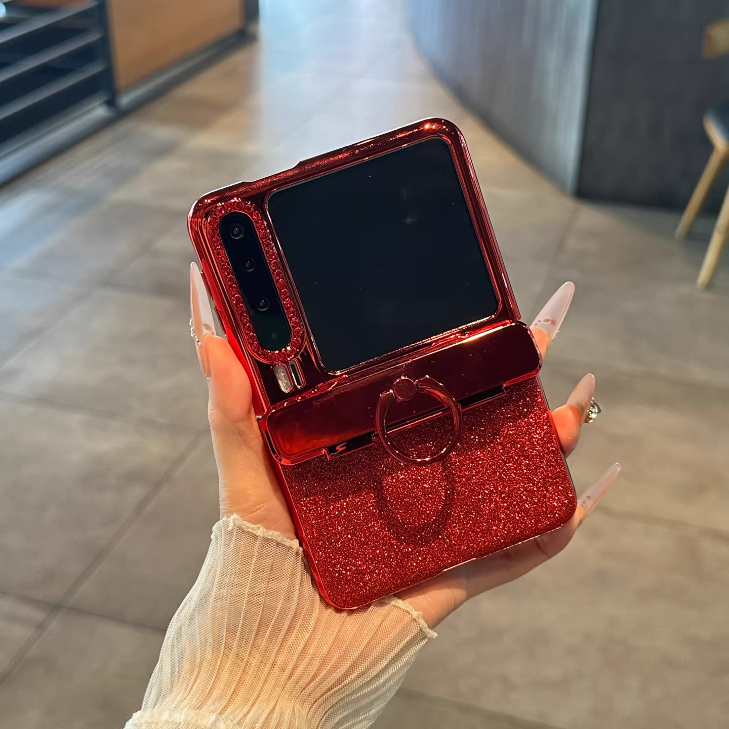 壳膜一体适用华为purax手机壳新年款红色闪粉指环铰链全包防摔保护套PuraX典藏版阔折叠屏带挂绳高级感女外壳,淘宝优惠券,粉丝福利购,淘宝优惠卷