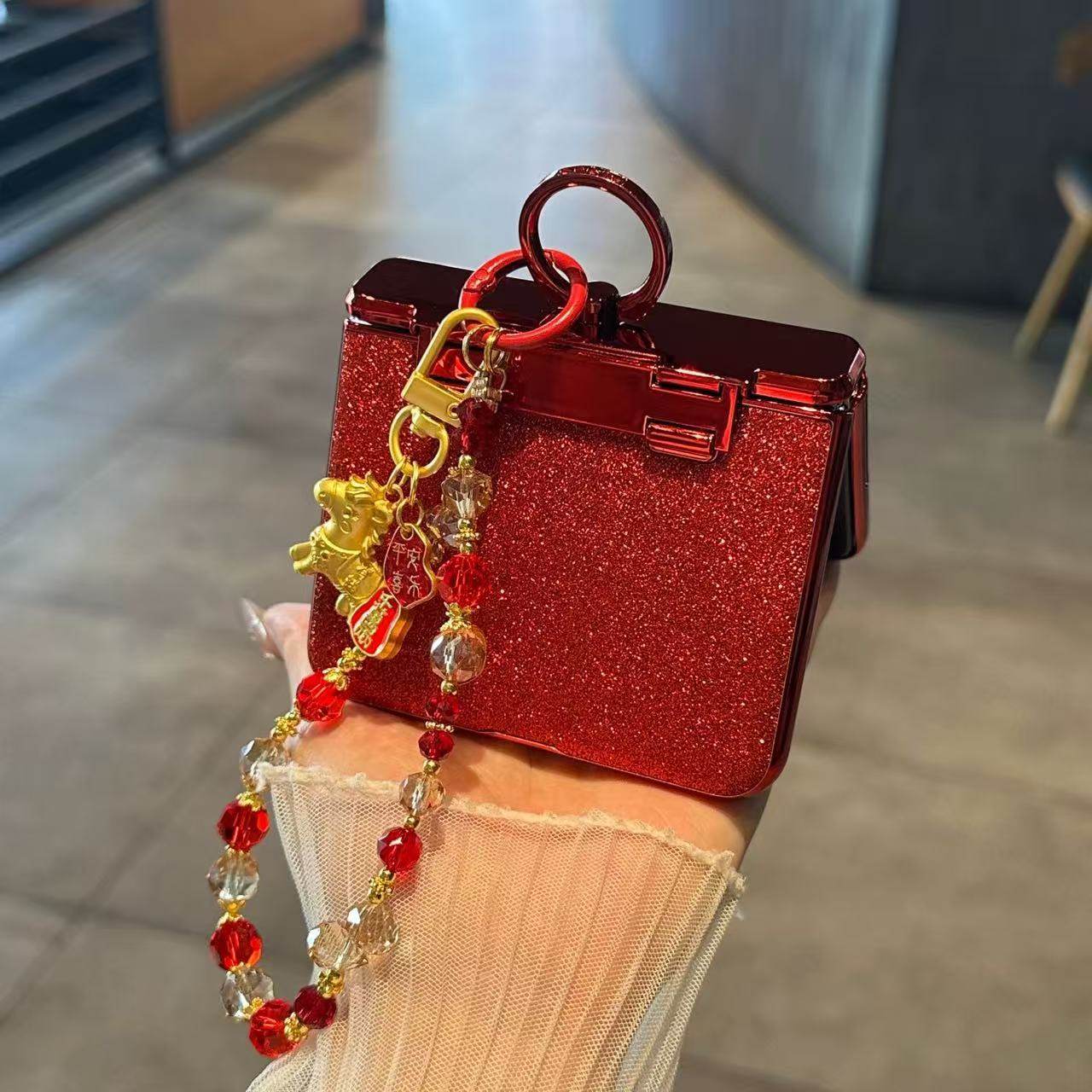 壳膜一体适用华为purax手机壳新年款红色闪粉指环铰链全包防摔保护套PuraX典藏版阔折叠屏带挂绳高级感女外壳,淘宝优惠券,粉丝福利购,淘宝优惠卷