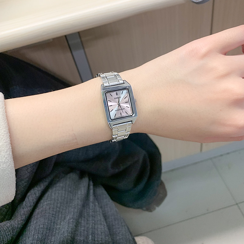 新年礼物卡西欧手表女秋冬网红小方表简约ins风电子表LTP-V007 - 图2