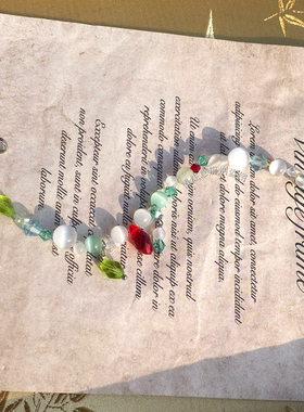 原创「青澜隐丹」可水洗春季新款西子青色手链不掉色精致古典手链