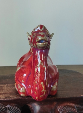 钧瓷大师郑新萍纯手工堆塑工艺创意骆驼茶宠摆件送礼佳品家居装饰