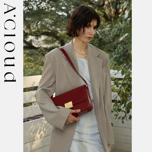 A.Cloud书本锁大法棍包腋下包复古轻奢高级感BOX小牛皮acloud - 图3