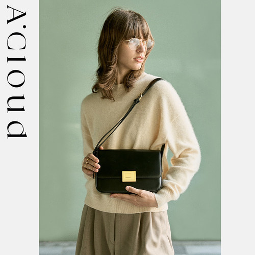A.Cloud书本锁大法棍包腋下包复古轻奢高级感BOX小牛皮acloud - 图2