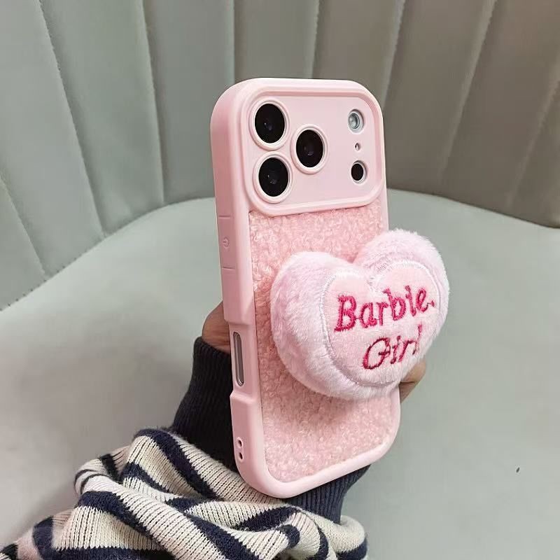 毛绒英文爱心适用于OPPOA6pro手机壳a93/a72/a58/a53新款reno14/13/12/11时尚k12s高级感Findx9x8软A5保护套 - 图2