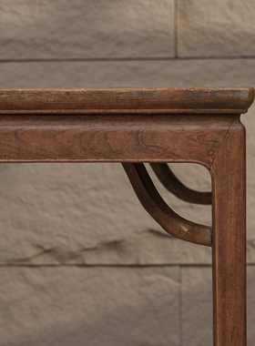 清早期榉木霸王枨马蹄腿方桌明清古典老家具古董收藏八仙桌文房桌