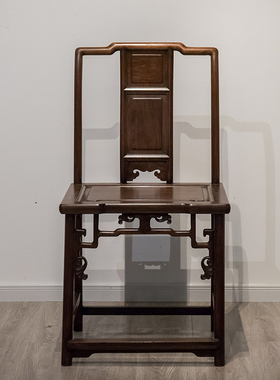 清代红木拱璧纹弯腿方桌及靠背椅成堂（一桌四椅）明清古董家具