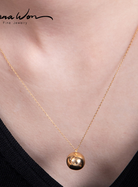 14K金女圆球简约个性时尚