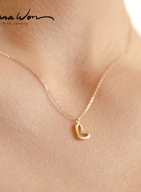 14K金钻石女简约爱心小巧