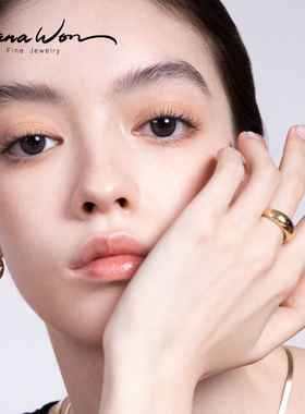 10K金欧美弧形素金钻石女