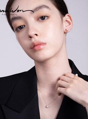 Akoya天然海水珍珠钻石女