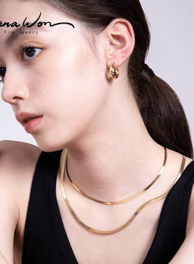 纯14K金蛇骨项链极简百搭