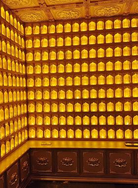 琉璃小佛像千佛龛万佛墙带LED灯铝合金铝塑板佛龛神龛