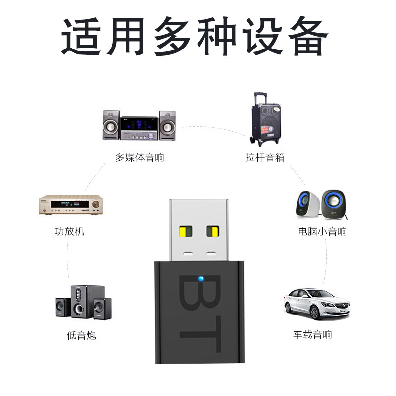 蓝牙音频接收发射器车载蓝牙适配器 uhada蓝牙耳机