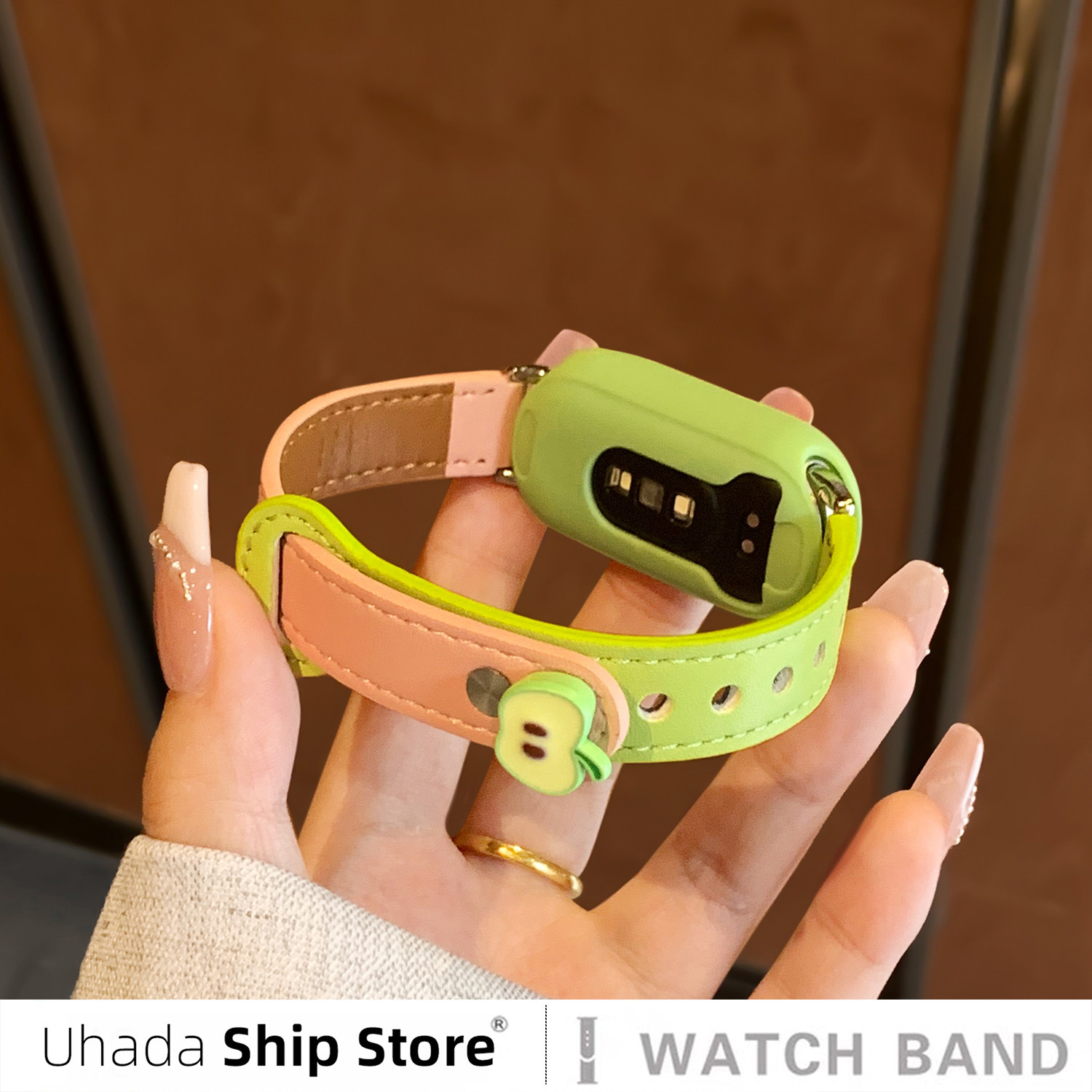 【青苹果】uhada适用小米手环10表带新款小米手环9表带高级感皮质双扣拼色夏天运动创意保护套小米手环8表带,淘宝优惠券,粉丝福利购,淘宝优惠卷