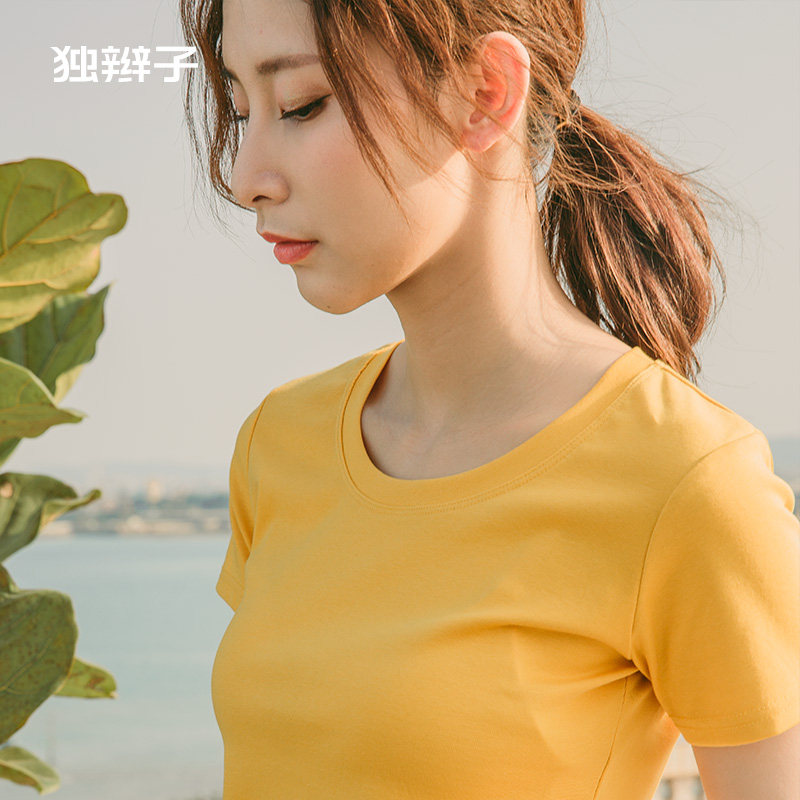 独辫子白色短袖t恤女2020上衣女 独辫子女装T恤