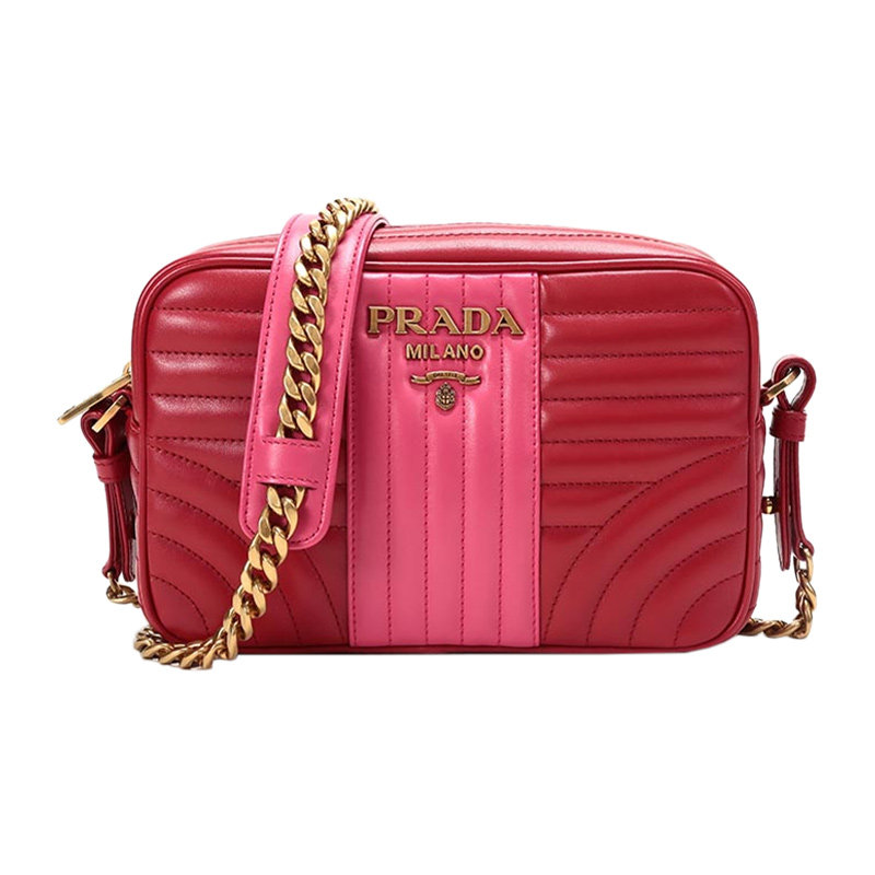 prada/普拉达女士小牛皮衍缝logo 奢批海外女士包袋