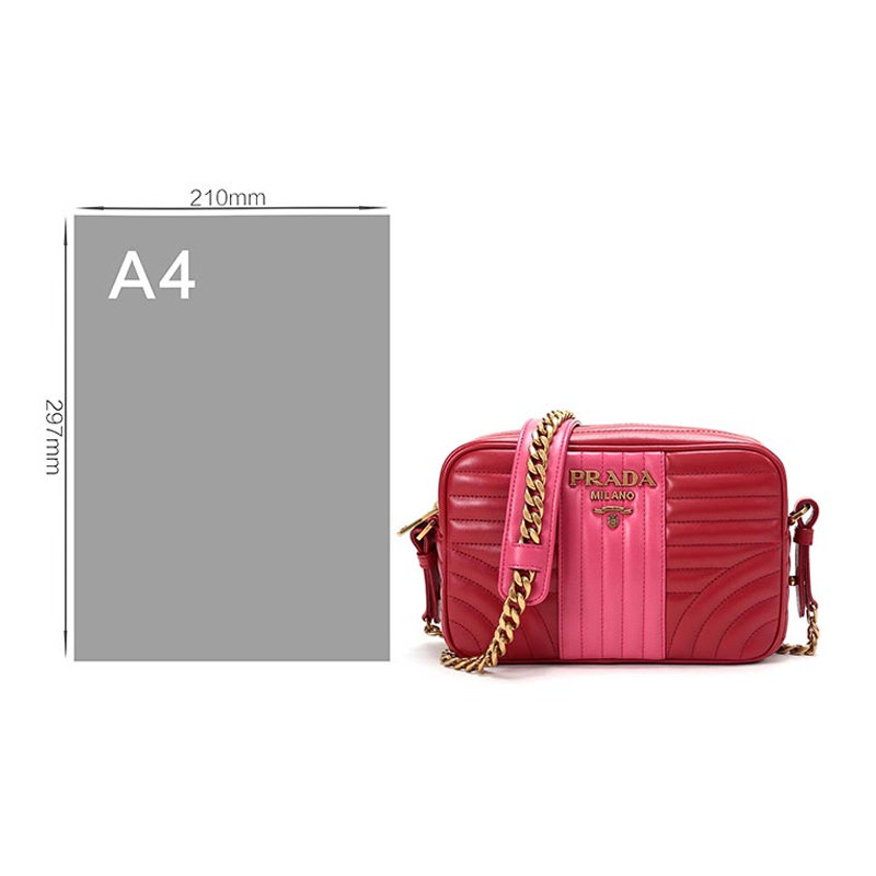 prada/普拉达女士小牛皮衍缝logo 奢批海外女士包袋