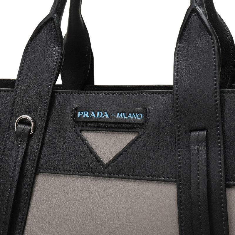 prada/普拉达拼色牛皮手提包 奢批海外女士包袋
