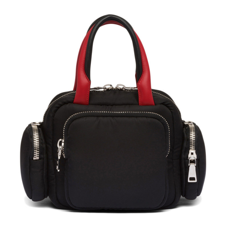 prada/普拉达女士黑色logo手提包 奢批海外女士包袋