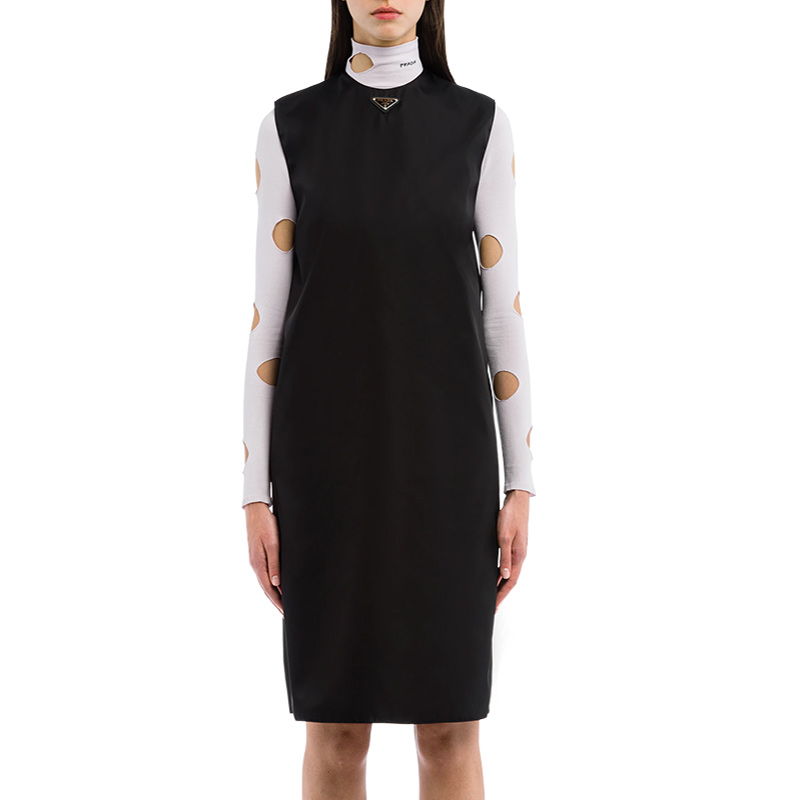 prada /普拉达春夏新品黑色连衣裙 奢批海外连衣裙