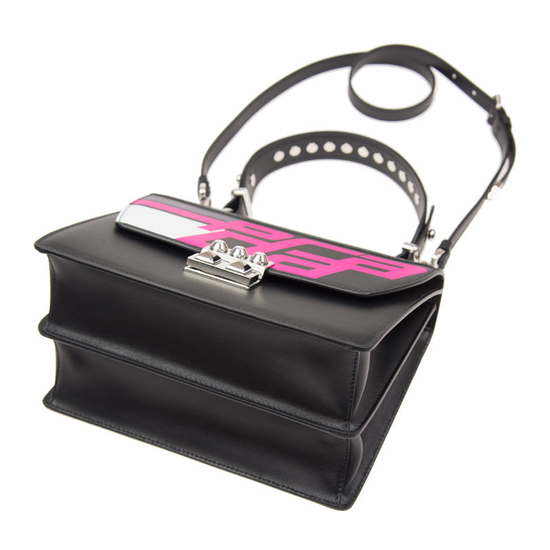 全新prada牛皮黑色手袋logo斜挎包 奢批海外女士包袋