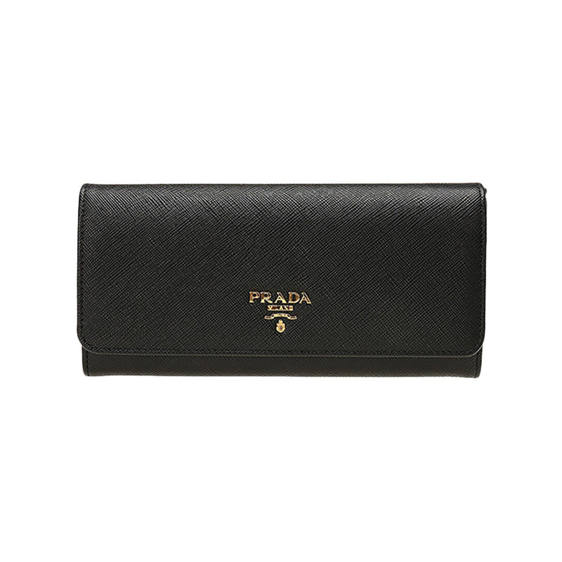 prada女包经典金属logo牛皮钱包 奢批海外钱包